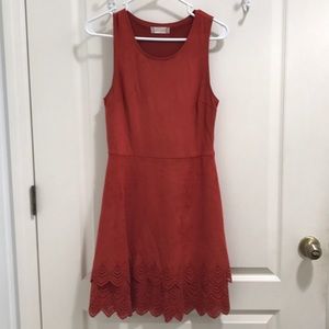 burnt orange suede dress